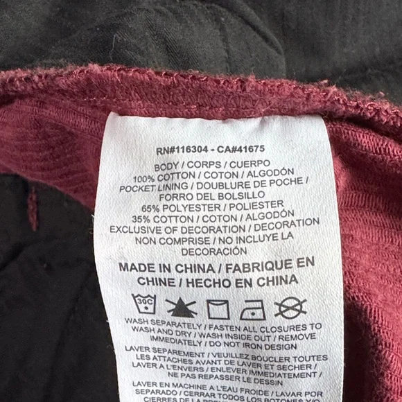 Converse x IRAK NYC Corduroy Pants Dark Burgundy Unisex Size Medium